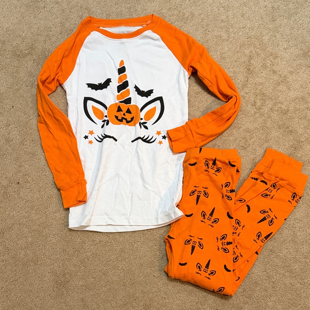 Orange and White Halloween Pajama Set